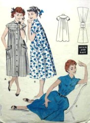 7138  BUTTERICK 1950S EZ MORNING COAT, HOUSE DRESS PATTERN 16 34''B